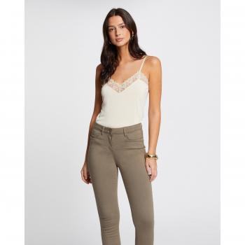 Top de tirantes de encaje para mujer