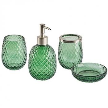 BELIANI Set de 4 Accesorios de Baño Canoa