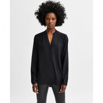 Maglietta Mivia Black Maniche Lunghe Collo A V