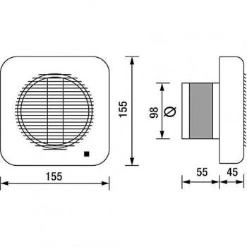 Kleinraumventilator 100 mm mit Nachlauf