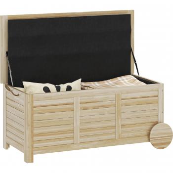 Outsunny Baule da Esterno 185L con Copertura – Legno Naturale