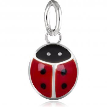 Trésor Lily – Ciondolo Argento “Coccinelle” Rossa Rhodiata 7x6 mm