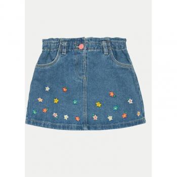 Denim minigonna “Fagottino” ricamata (12‑18)
