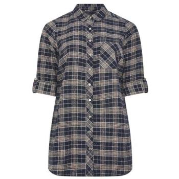 Yours Women’s Navy Relaxed Fit Check Tee – Size 20