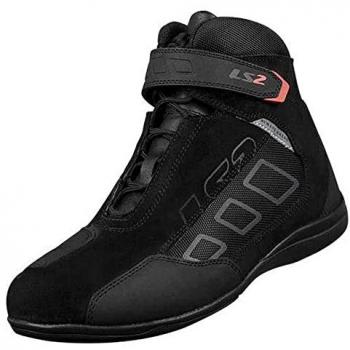 Scarpe da Moto LS2 Dardo Uomo Nero 41 con Pelle di Ante e Rinforzi di Sicurezza