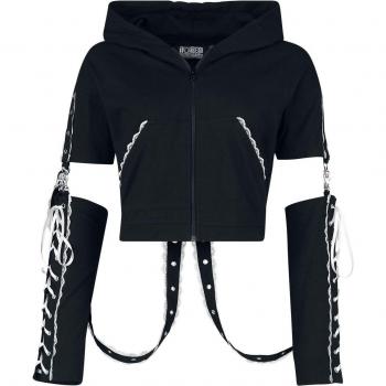 Azalea Black Hooded Zip Hoodie for Women