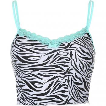 E-girl Zebra Print Spaghetti Strap Crop Top