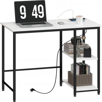 Scrivania Homcom 100x50x75 cm – Stile Moderno, Bianco & Nero
