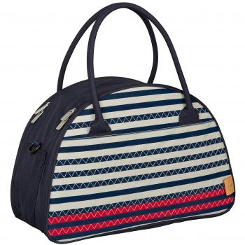 Wickel‑ und Tragetasche „Lässig“ – Navy Striped Zigzag