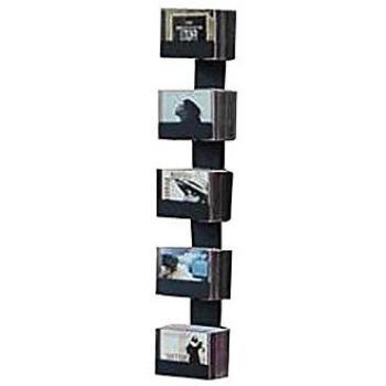 Mini‑Wandschrank CD‑Baum II – schwarz, 5 Fächer, 12 cm Tiefe