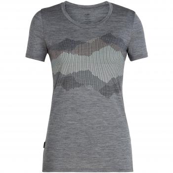 Tech Lite Icebreaker Damen SS Niedriges Krümmungs-Kochen Reflektiertes T-Shirt, Gritstone Hthr, S