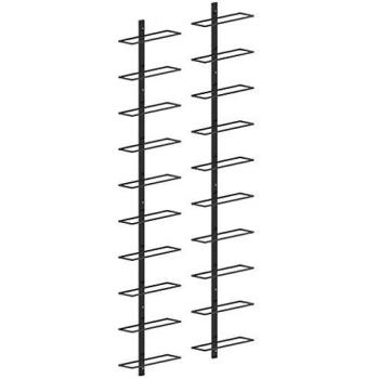 VidaXL Set of 2 Black Metal Wall-mounted Wine Racks for 20 Bottles