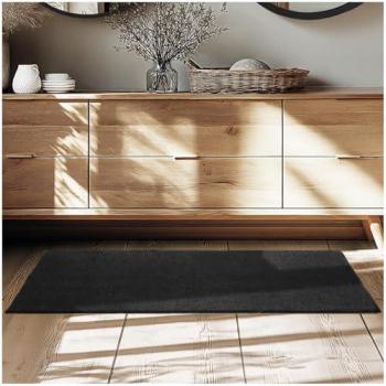 Short Pile Living Floor Mat – Tectake Black, 60 × 110 cm