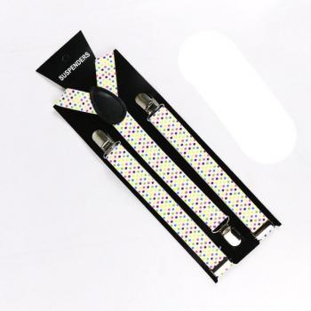 Tirantes Winfox para Boda y Fiesta, Ajustables, Lunares Negros, 3 Clips de Aleación