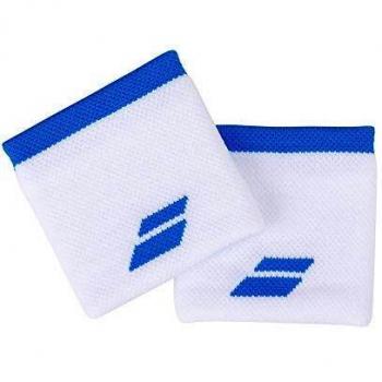 Babolat Muñequera Logo, Adultos Unisex, Blanco/Azul Aster, Talla Única