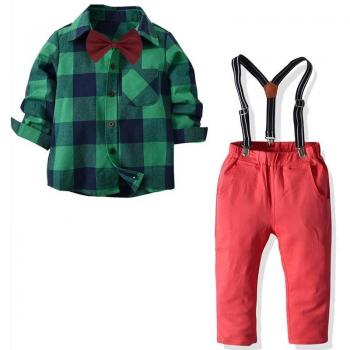Boys Long Sleeve Bowtie Shirt & Pants Set