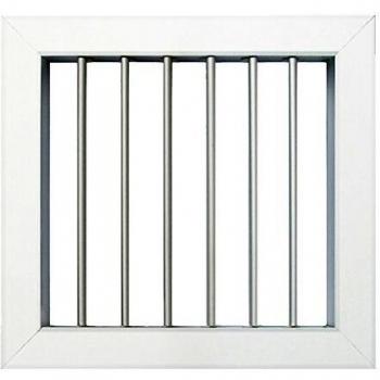 Grille Cheminée Blanc First Plast – Ventilation métal 140 × 130 mm, ailettes fixes