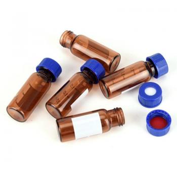 2ml Glass Sample Vials with Brown Plastic Covers