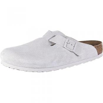Birkenstock Boston Pantoletten Veloursleder weiß Größe 45