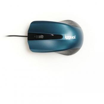 Mouse Iggual Ergonômico RL 800 dpi Azul e Preto