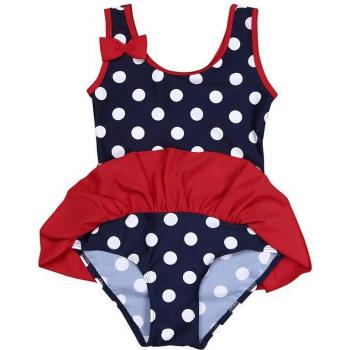 Bañador Infantil de Una Pieza con Lunares y Detalles de Volantes