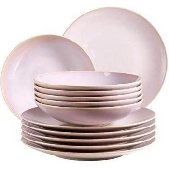 Mäser Cassville 12-Piece Dinnerware Set, Pink Service for 4