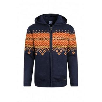 Weird Fish Midnight Borg Zip Hoodie XL with Fair Isle Knit