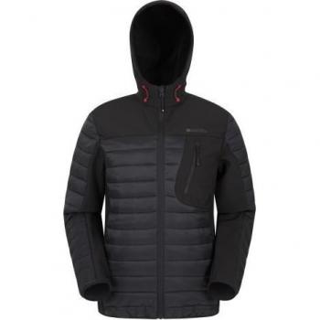 Mountain Warehouse Turbine II Wattierte Softshelljacke für Herren (Schwarz) 3XL