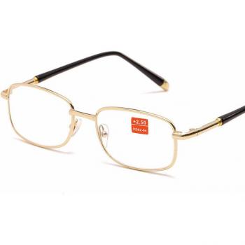 Optical Metal Frame Reading Eyeglasses for Men and Women, Diopter +1.0 to +4.0, Without Case