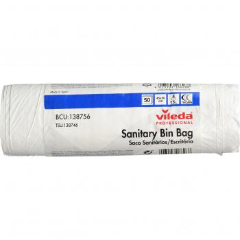 Bolsa de Basura Sanitaria Vileda – Rollo Blanco, 50 bolsas