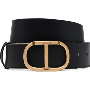 Unisex Black Twinset Reversible Leather Belt – Size S