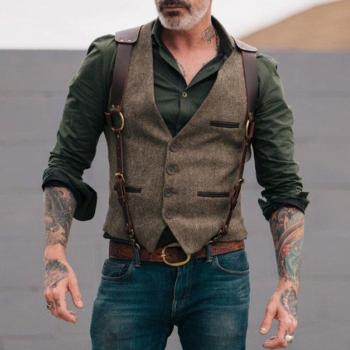 Men's Leisure Tweed Vest