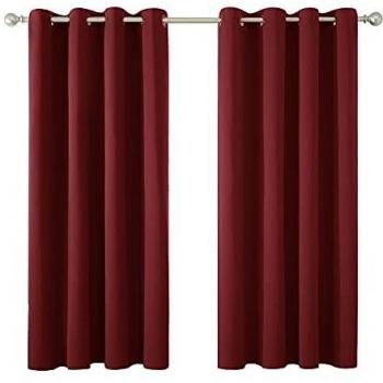 Deconovo Gardinen 2er Set 160x117cm blickdicht Rot