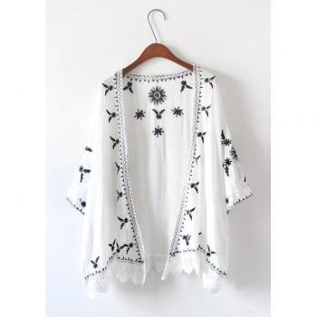 Casual Maternity Embroidery Cardigan