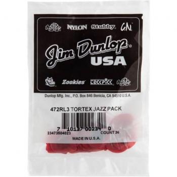 Dunlop 472RL3 Guitar Picks 0.50 mm Red