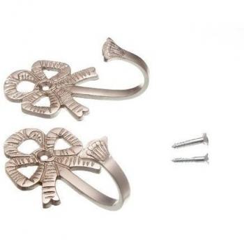 Curtain Tie Back Hold Back Hooks Bow 80mm Matt Chrome