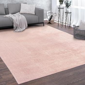 Tapis Moderne à Poils Ras, Lavable, Rose – Paco Home