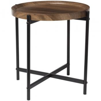 Bijzettafel zwart met afneembaar blad