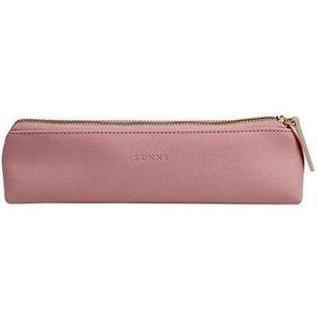 Fyore PU Leather Slim Pencil Case with Metallic Zipper