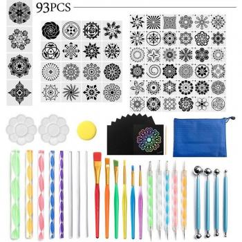 Conjunto de 93 herramientas de Mandala para pintura y diseño en piedras