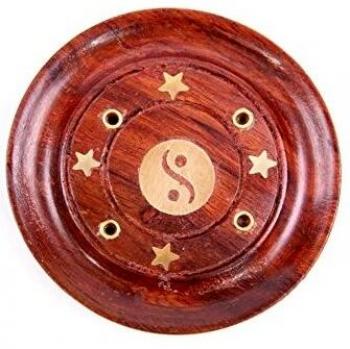 Yin Yang Inlaid Sheesham Wood Ashtray