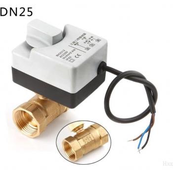 Brass Electric Ball Valve AC220V 2-Way with Manual Override