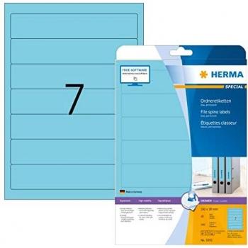 Universal Document Labels A4 192 x 38 mm Blue