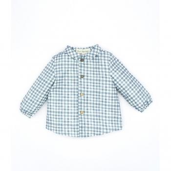 Camisa de bebé niño con cuello pico vichy