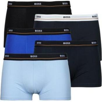 Boxer BOSS in stile stripe, logo distintivo, colori blu, bianco e nero – set di 5 – XXL