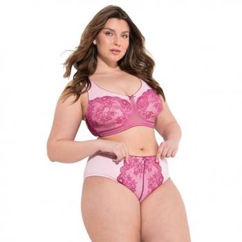 Ulla Popken Midislip Damen, rosa, Größe 42/44, Baumwolle/Synthetische Fasern/Elasthan