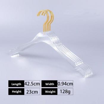 10 Pcs Premium Acrylic Clothes Hangers with Gold Clips