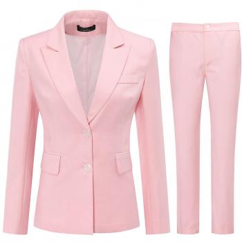 Set Rosa Allthemen: Blazer de Lapel y Pantalones de Corte Ajustado