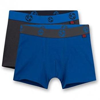 Jungen Shorts 2er Pack SANETTA – Baumwoll-Stretch, Größe 116, Fußballfarben