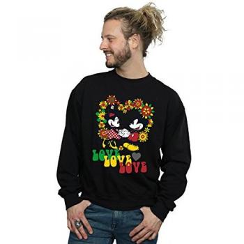 Felpa Mickey e Minnie Mouse per Uomo Stile Hippie
